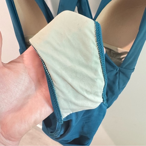 Summersalt The Plunge One Piece Swimsuit in Seaweed Teal Size 12 - Picture 4 of 4